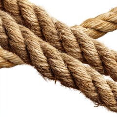 Close-up of two intertwined nautical ropes