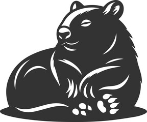Fototapeta premium Vector wombat animal silhouette