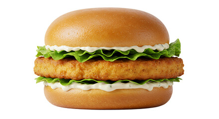 Crispy chicken sandwich with fresh greens and creamy sauce