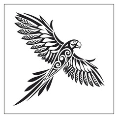 Obraz premium Parrot Bird Silhouette Vector