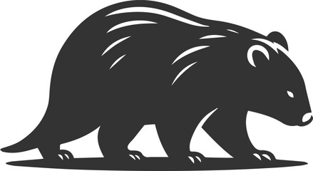 Vector wombat animal silhouette