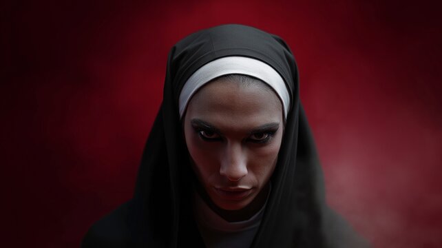 A person's portrait of a horor nun