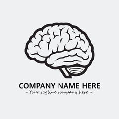 Brain illustration black and white for logo company vector image

