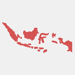 Icon indonesian map. Indonesian independence day celebration elements. Icons in flat style. Good for prints, posters, etc.