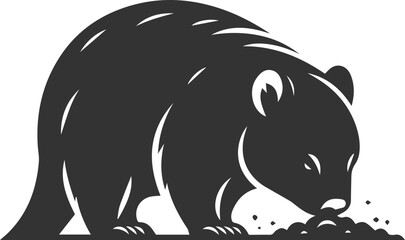 Vector wombat animal silhouette
