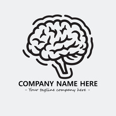 Brain illustration black and white for logo company vector image
