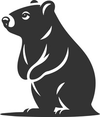 Obraz premium Vector wombat animal silhouette