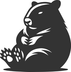 Vector wombat animal silhouette