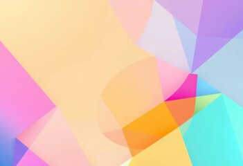 Vibrant pastel geometric shapes in abstract composition, modern, vector graphic