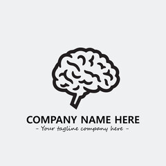 Brain illustration black and white for logo company vector image
