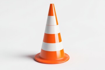 Orange and white cone isolated on white background