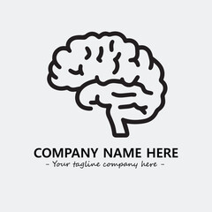 Brain illustration black and white for logo company vector image
