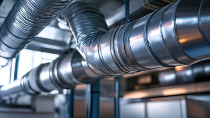 A commercial kitchens ventilation system being calibrated, preventing heat buildup and ensuring optimal air quality