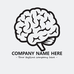 Brain illustration black and white for logo company vector image
