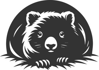 Fototapeta premium Vector wombat animal silhouette