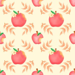 Hand-painted Apple Seamless Pattern