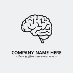 Brain illustration black and white for logo company vector image

