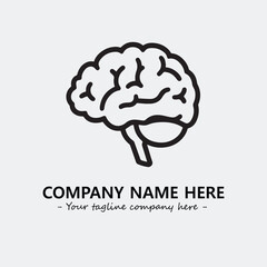 Brain illustration black and white for logo company vector image
