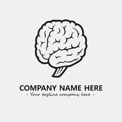 Brain illustration black and white for logo company vector image
