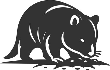 Vector wombat animal silhouette