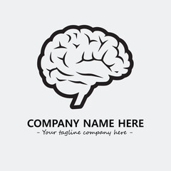Brain illustration black and white for logo company vector image
