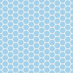 Simple geometric pattern abstract hexagon shapes motif classic blue minimal background. Repeat small hexagonal elements modern fabric design textile swatch easy to recolor all over print block.