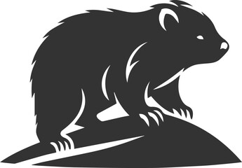 Vector wombat animal silhouette