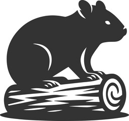 Vector wombat animal silhouette