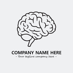Brain illustration black and white for logo company vector image
