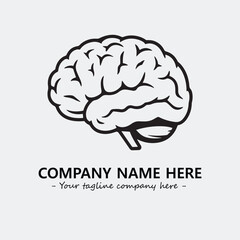 Brain illustration black and white for logo company vector image
