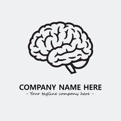 Brain illustration black and white for logo company vector image
