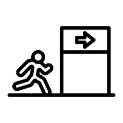 Evacuation Plan Vector Line Icon Design