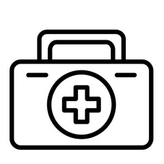 First Aid Kit Vector Line Icon Design