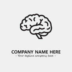 Brain illustration black and white for logo company vector image
