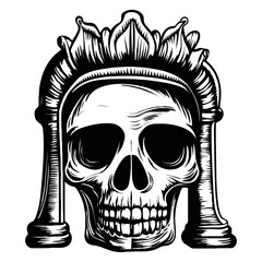 Fototapeta premium Intricate Skull Design with Ornate Frame for Unique Artwork