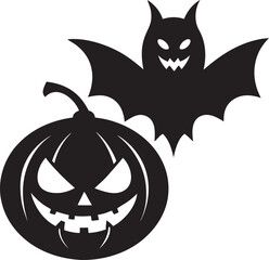 halloween pumpkin with bats
