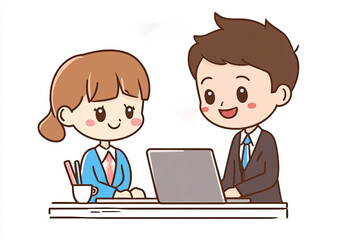 illustration is ideal for business presentations, marketing materials, or team-building concepts. It conveys teamwork, professionalism, and a positive work environment