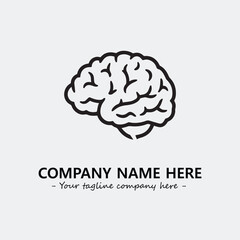 Brain illustration black and white for logo company vector image
