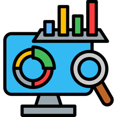 Statistics lineal color icon