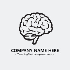 Brain illustration black and white for logo company vector image
