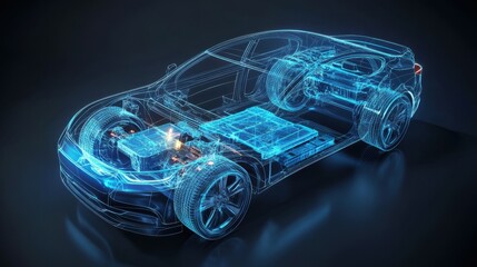 Fototapeta premium Design concept for the electric vehicle (EV) technology sector.