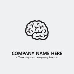 Brain illustration black and white for logo company vector image
