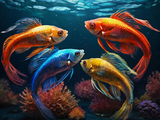 Fototapeta premium colorful fish in aquarium