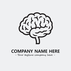 Brain illustration black and white for logo company vector image
