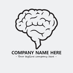 Brain illustration black and white for logo company vector image
