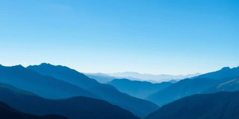 Sharp angular blue mountains, minimalist landscape ,  horizon, abstract