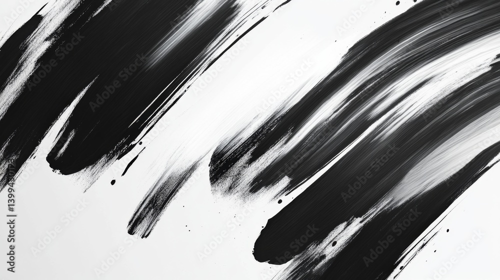 Aufkleber minimalist abstract background with monochrome brush strokes, modern and clean design