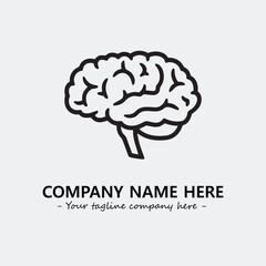 Brain illustration black and white for logo company vector image
