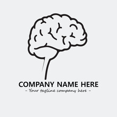 Brain illustration black and white for logo company vector image
