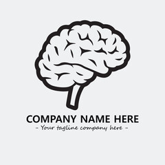Brain illustration black and white for logo company vector image
